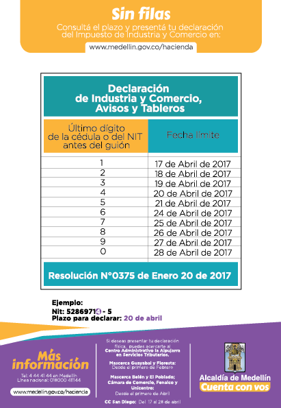 Calendario con dígitos 
